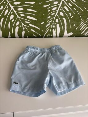 Lacoste Pale Blue Kids Shorts with Crocodile Logo